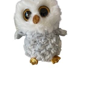 Ty Owlette Beannie Boos with gold sparkly feet and beak